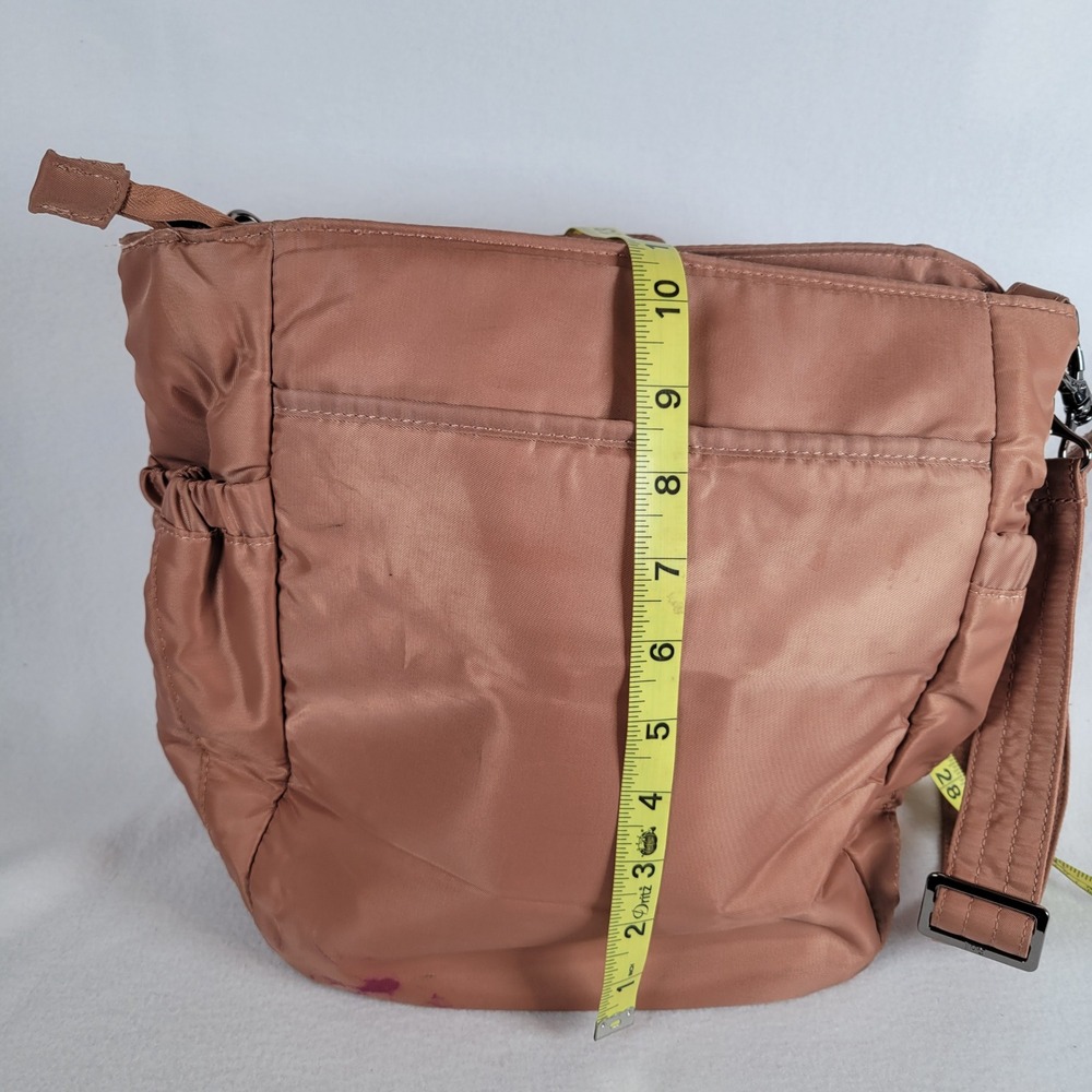 Lug Womens Tote Toodles Classic Double Pocket Quilted Medium Brown Crossbody Bag - Picture 8 of 10